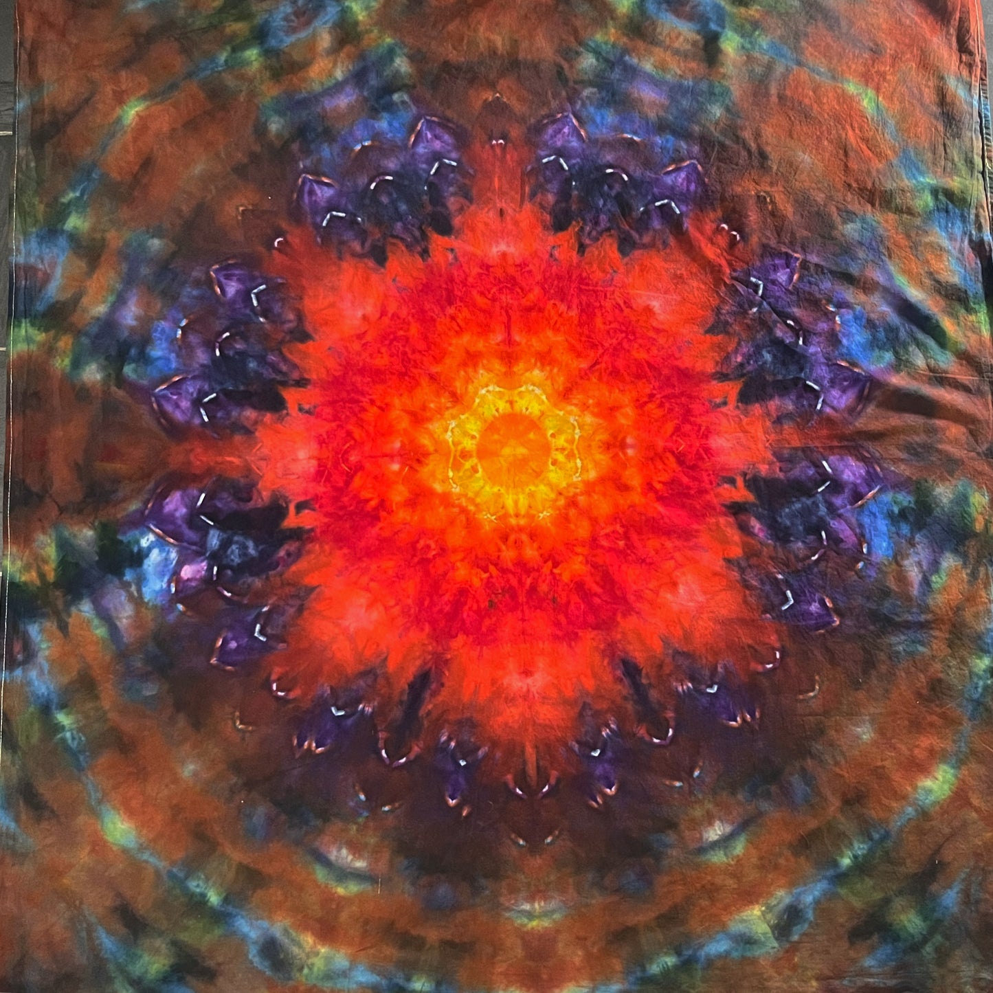Tapestry 58” X 58” Red Flower