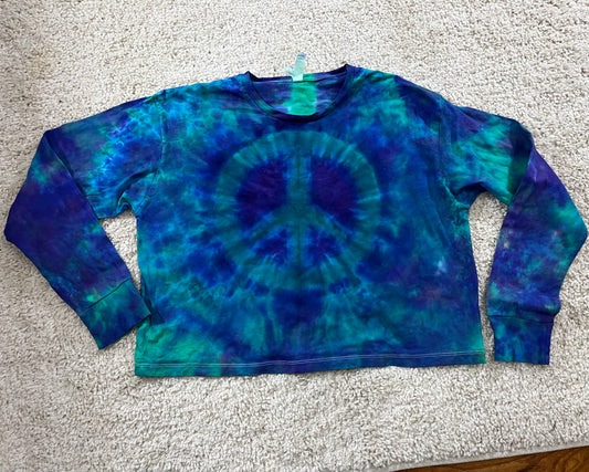 Peace crop top woman's long sleeves T-shirt