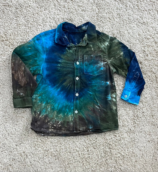 button down tie-dye
